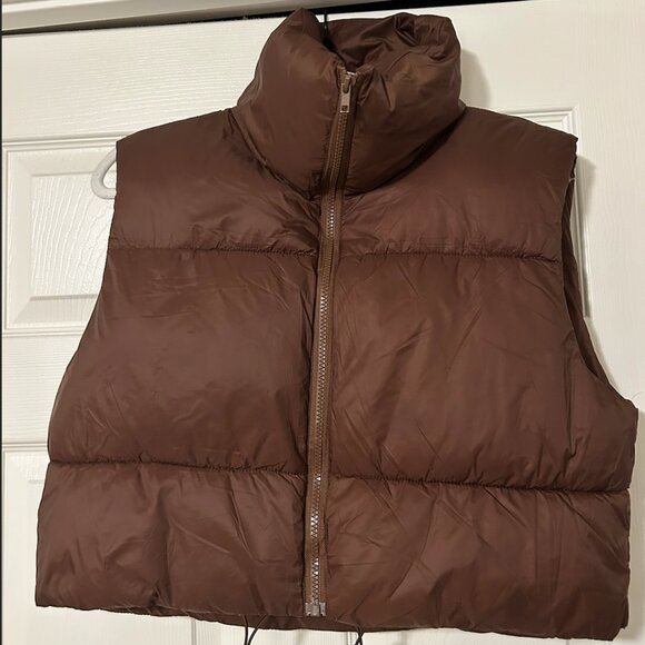 Jackets & Blazers - Brown Puffer Vest